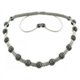 Тибетско Колие Шамбала с Инкристирани Сиви Кристали и Хематит